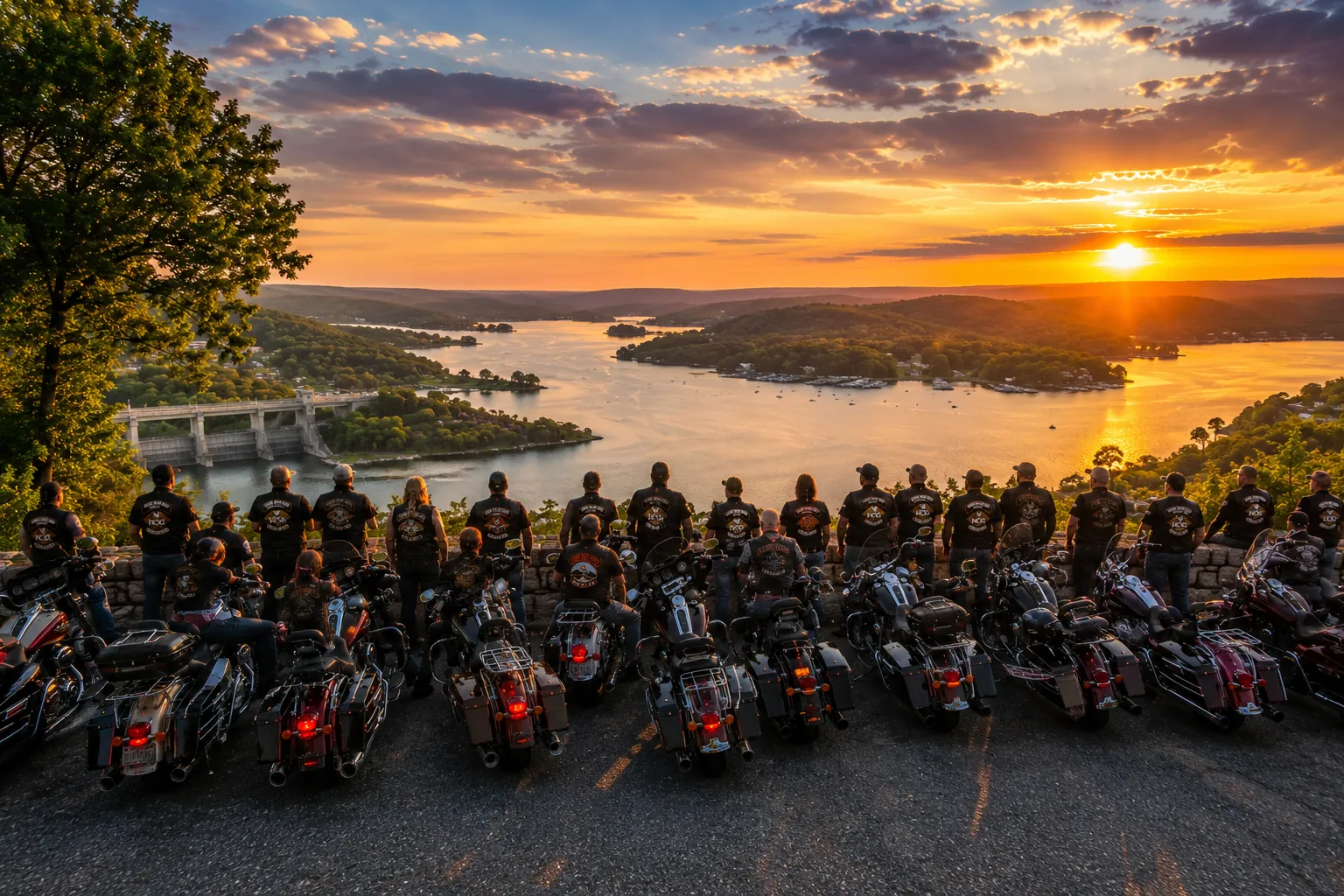 Rider planning a route through the Ozarks