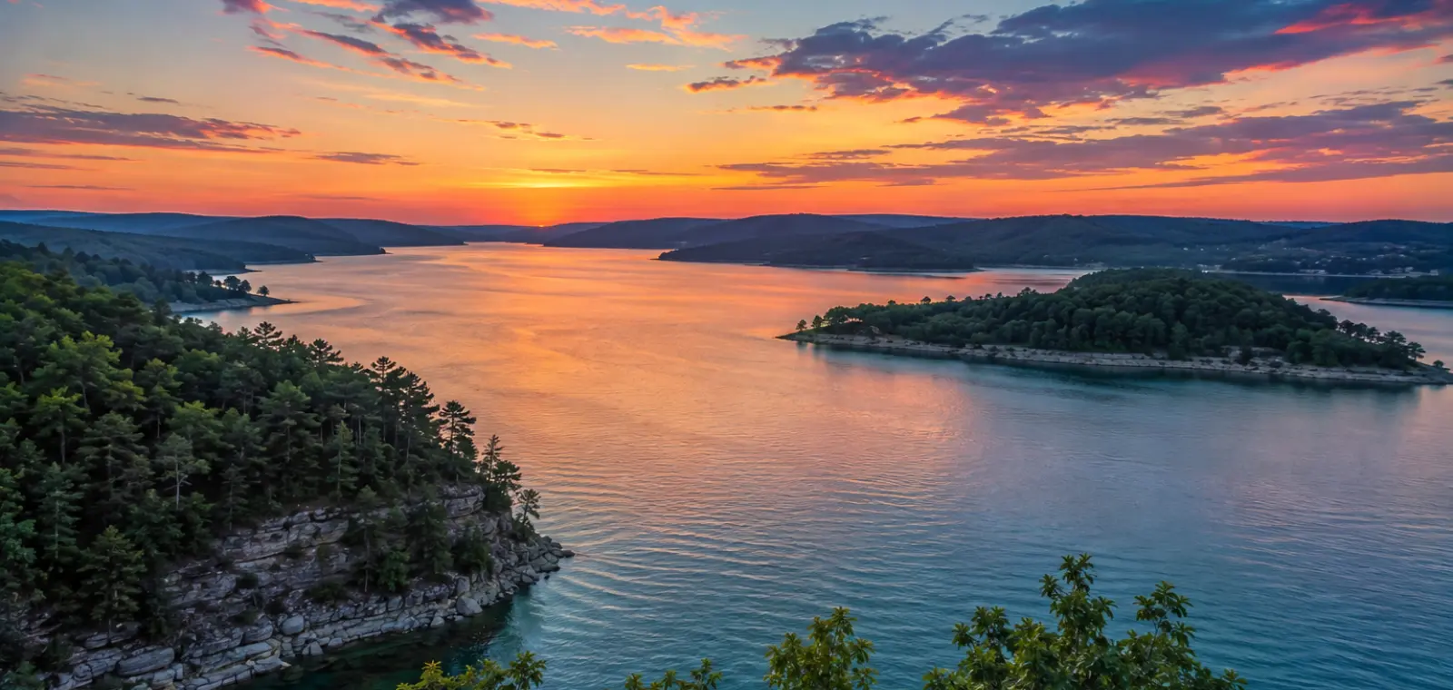 Scenic view of Bull Shoals Lake near Branson, Missouri