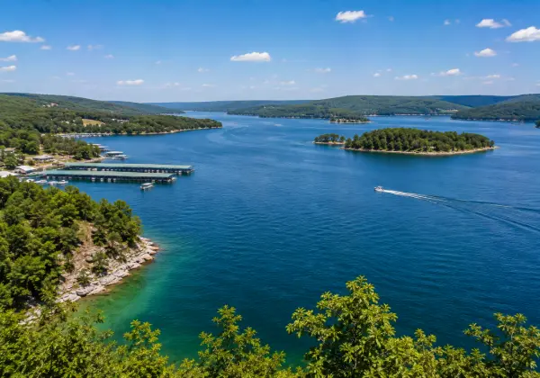 Table Rock Lake shoreline and open water