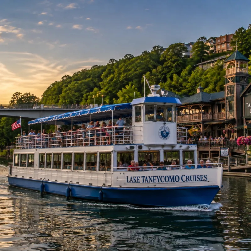 Paddlewheel sightseeing cruise on Lake Taneycomo at Branson Landing
